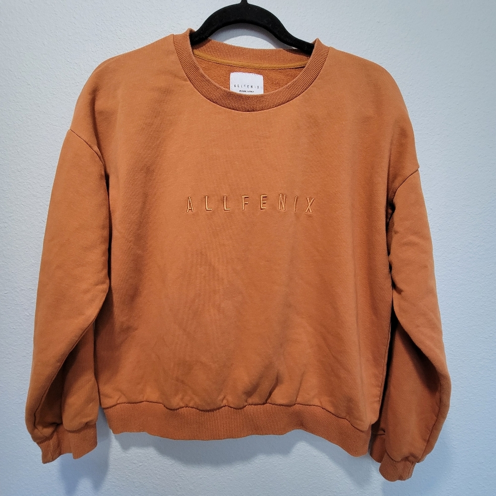 Women's Sweatshirt Size‎ XS Orange Cotton Hippie ALLFENIX Boho Hippie Casual